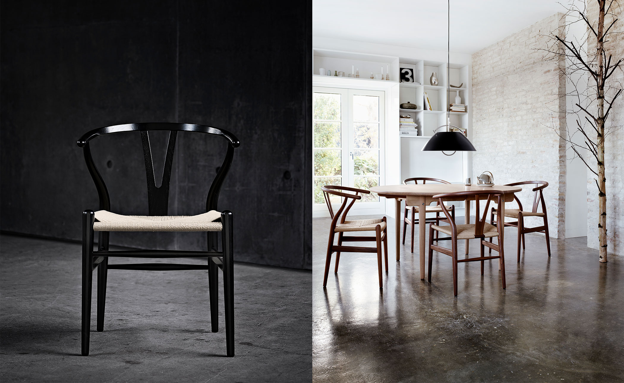 ch24 wishbone chair -  wood