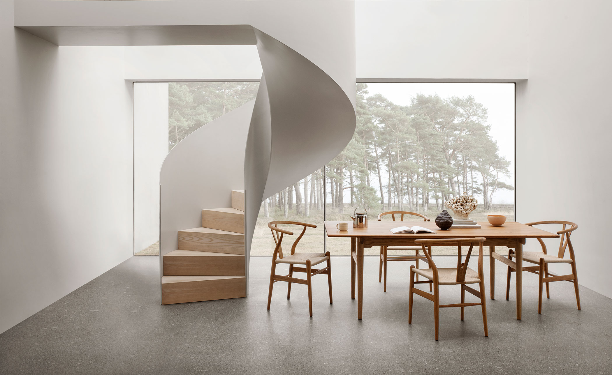ch24 wishbone chair -  wood