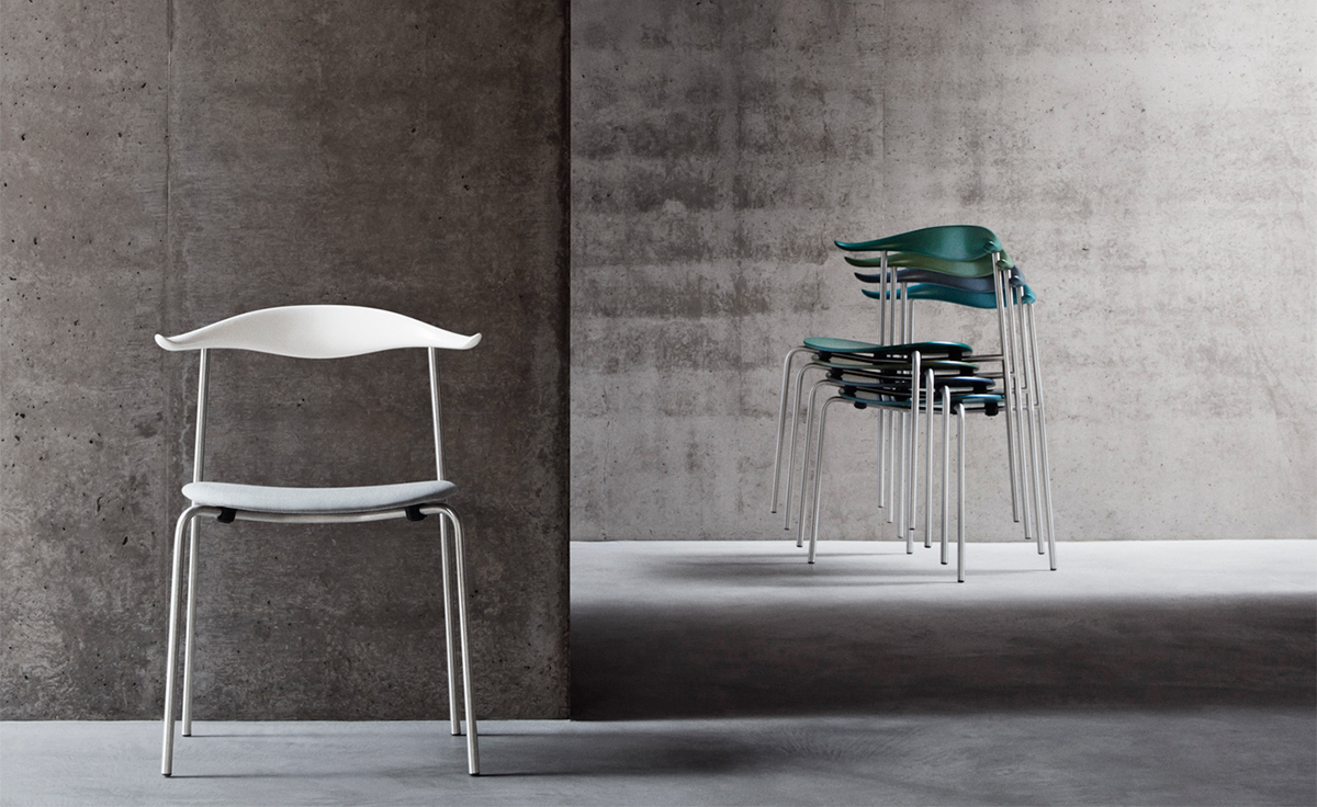 hans wegner ch88p stacking chair with upholstered seat