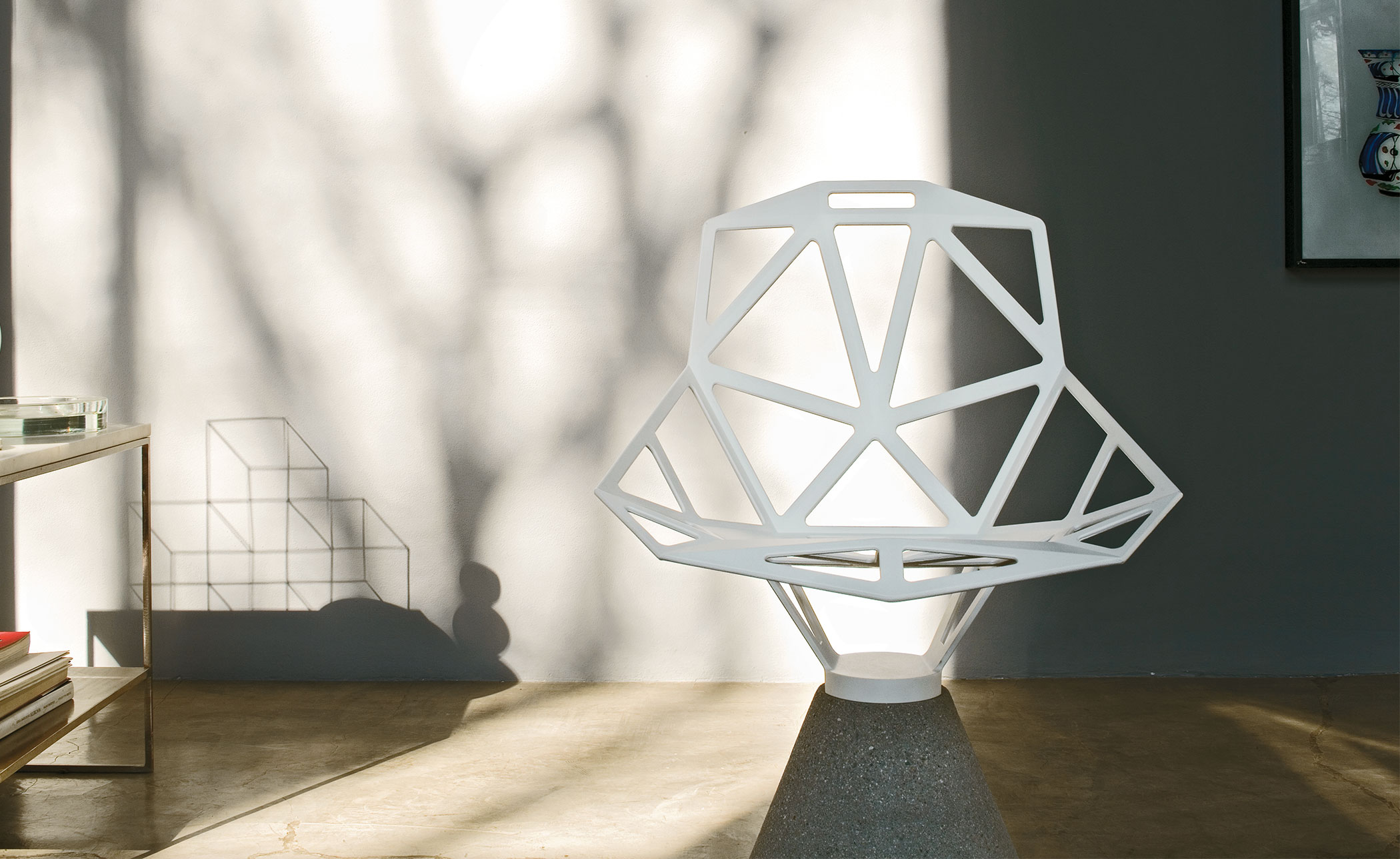 magis chair one with concrete base