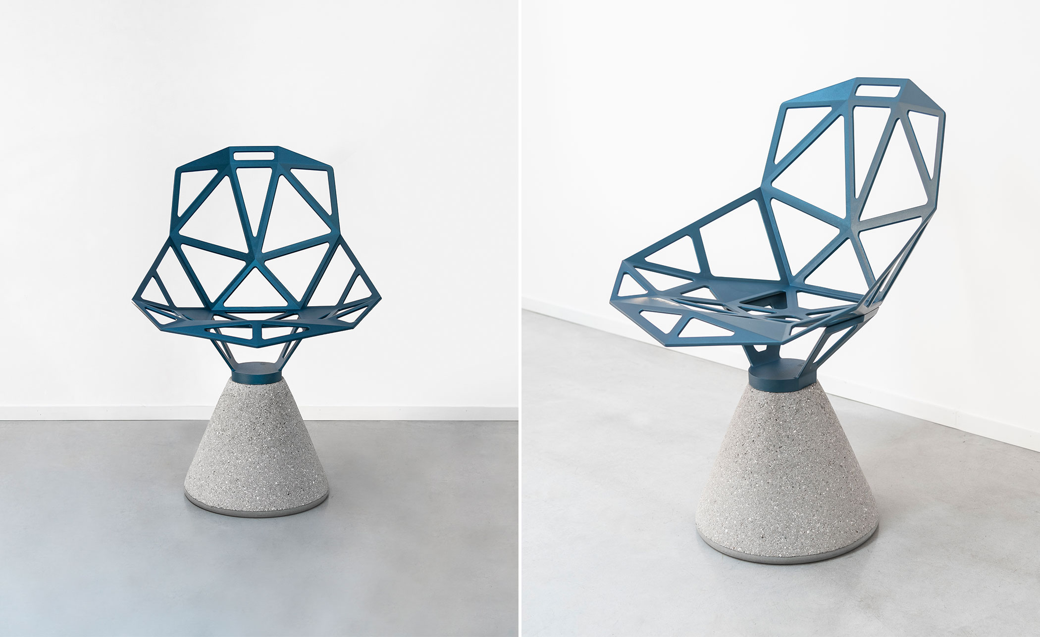 magis chair one with concrete base
