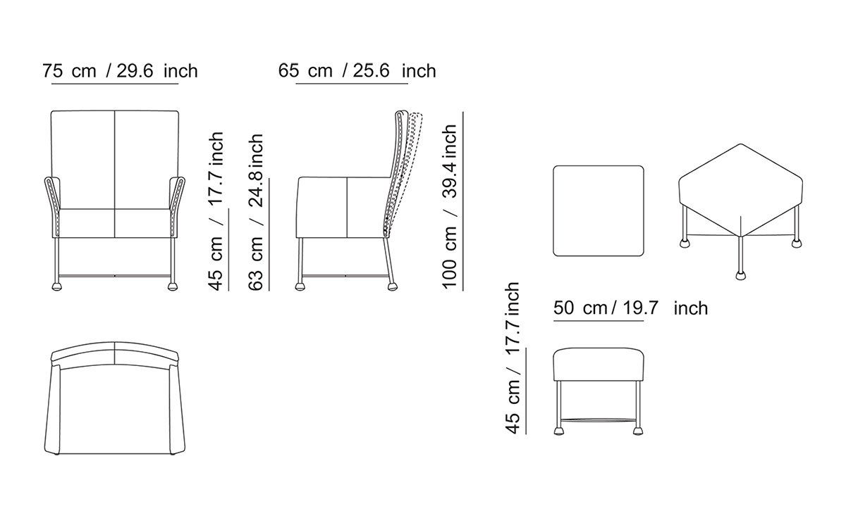charly lounge chair & ottoman