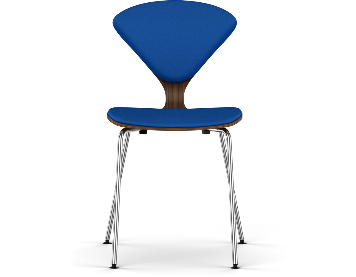 cherner metal leg side chair with upholstered seat & back