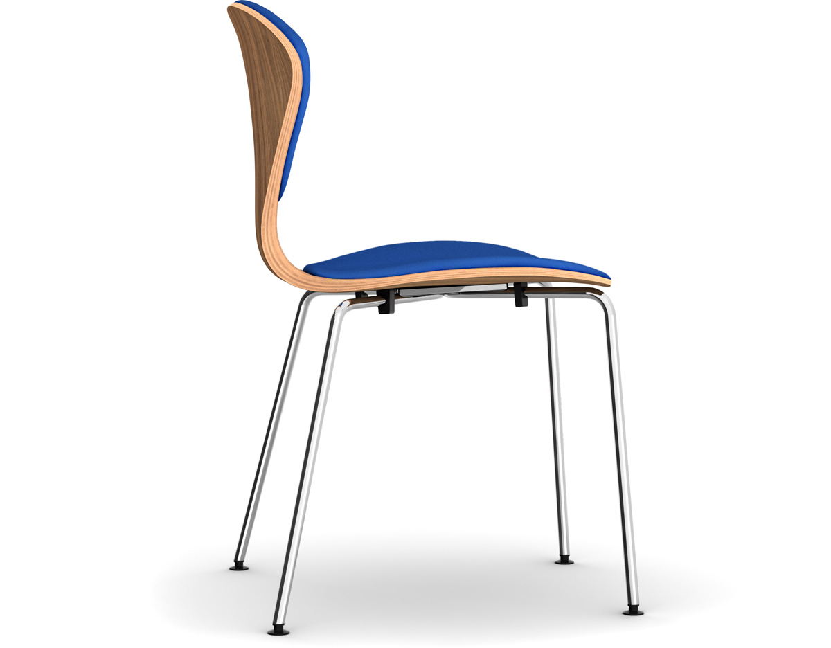 cherner metal leg side chair with upholstered seat & back