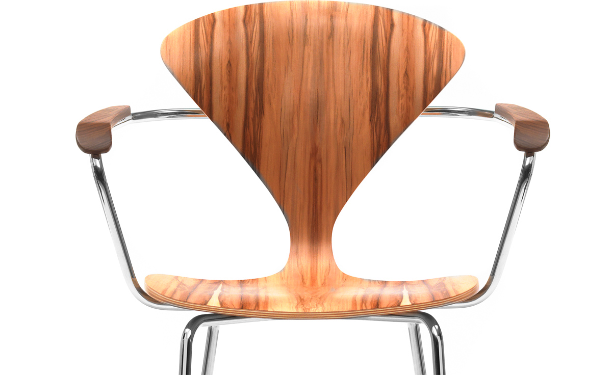 cherner metal leg stool with arms