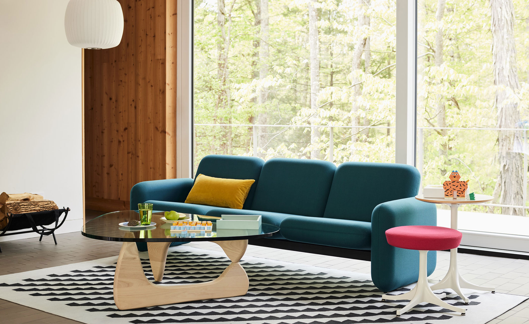 ray wilkes three seat chiclet sofa