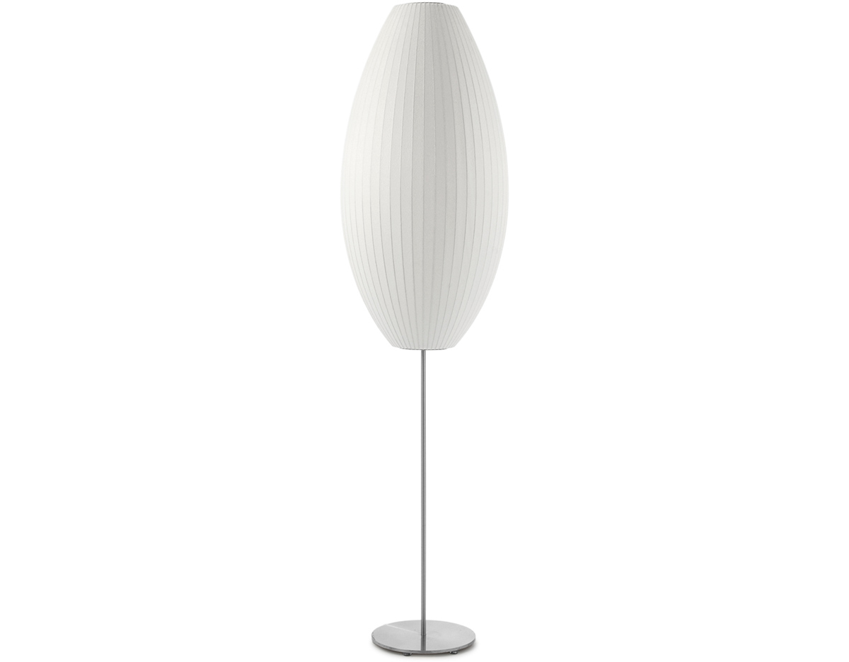 nelson cigar bubble floor lamp on lotus stand