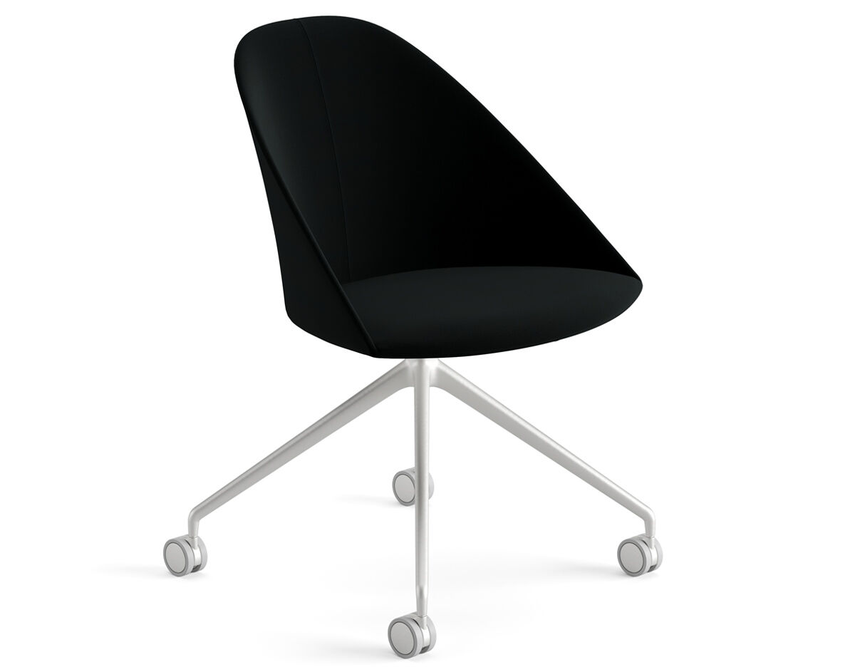 cila fully upholtered chair with trestle base