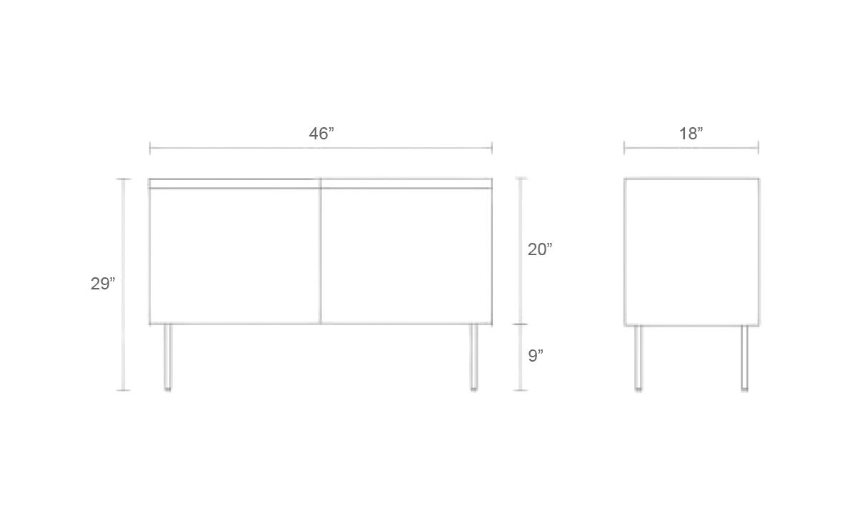 clad 2 door credenza