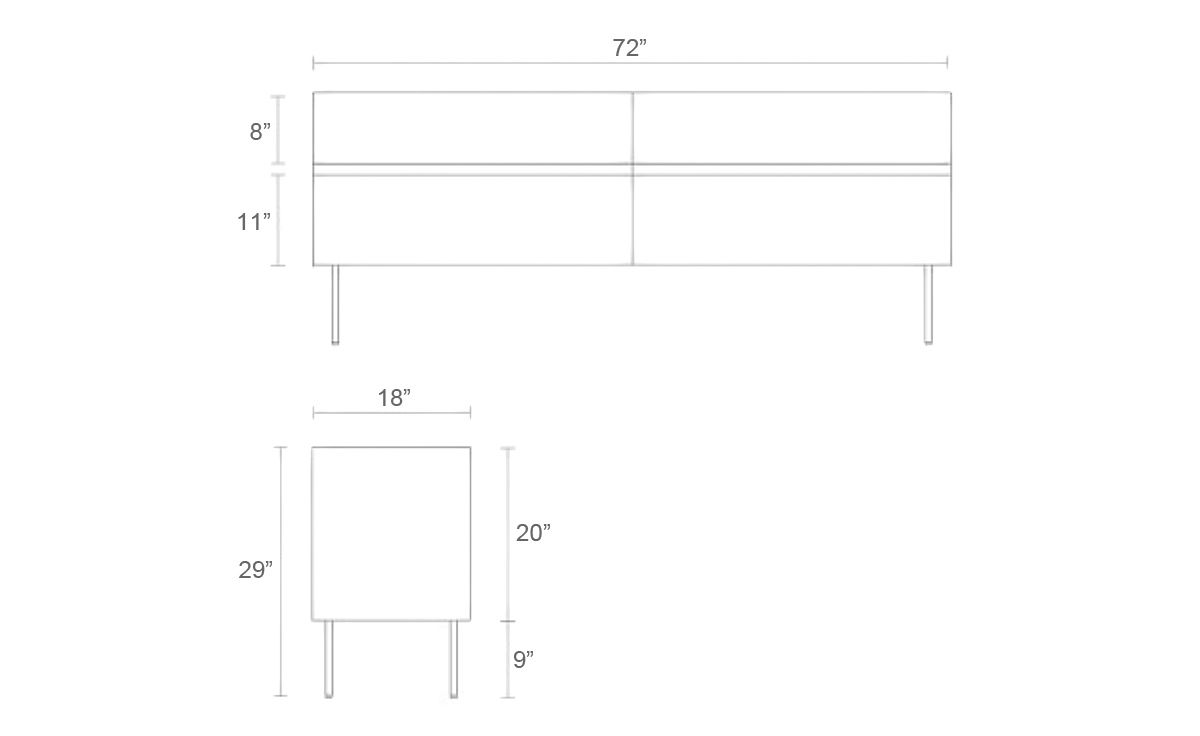 clad 4 drawer dresser