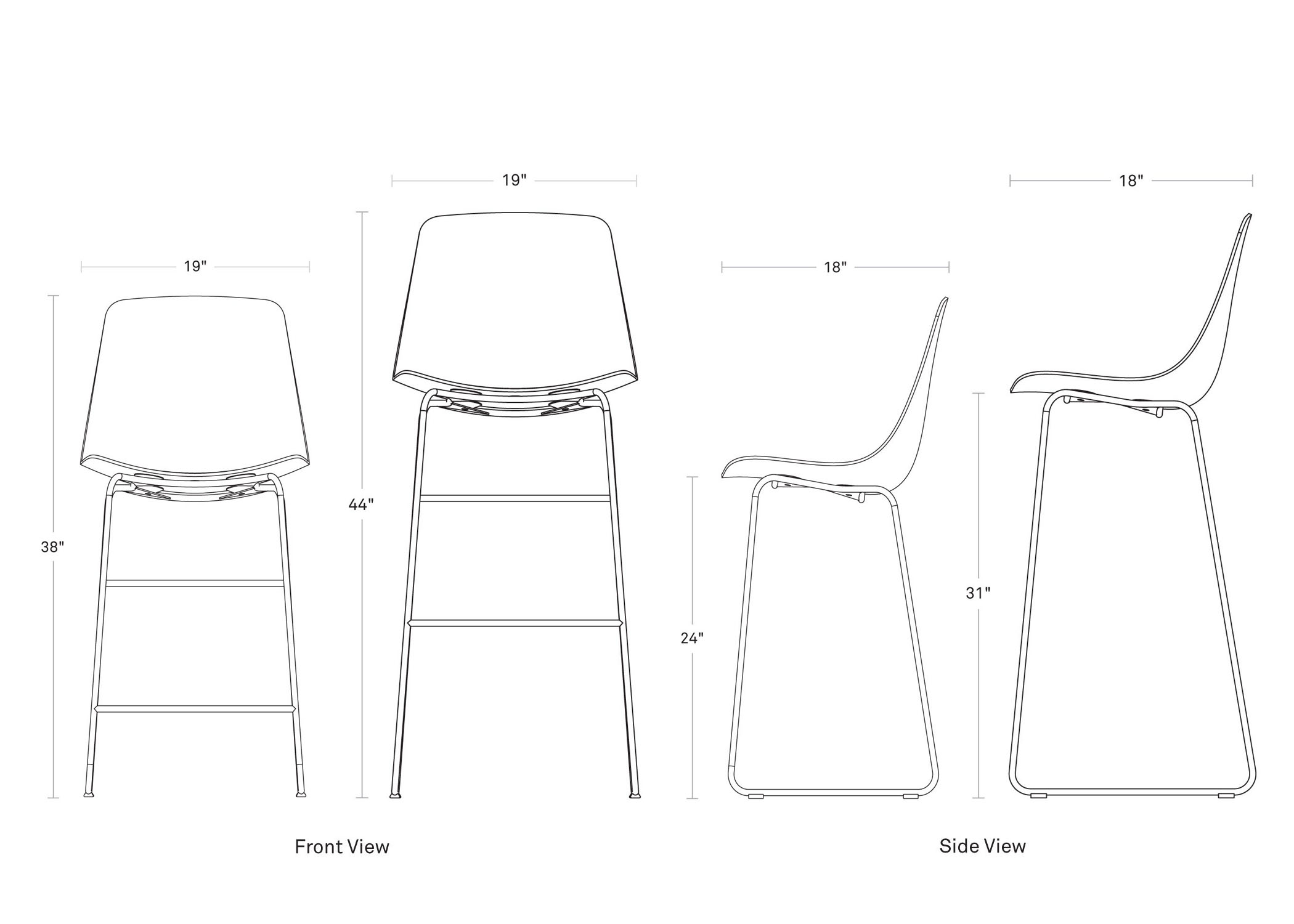 clean cut stool with sled leg
