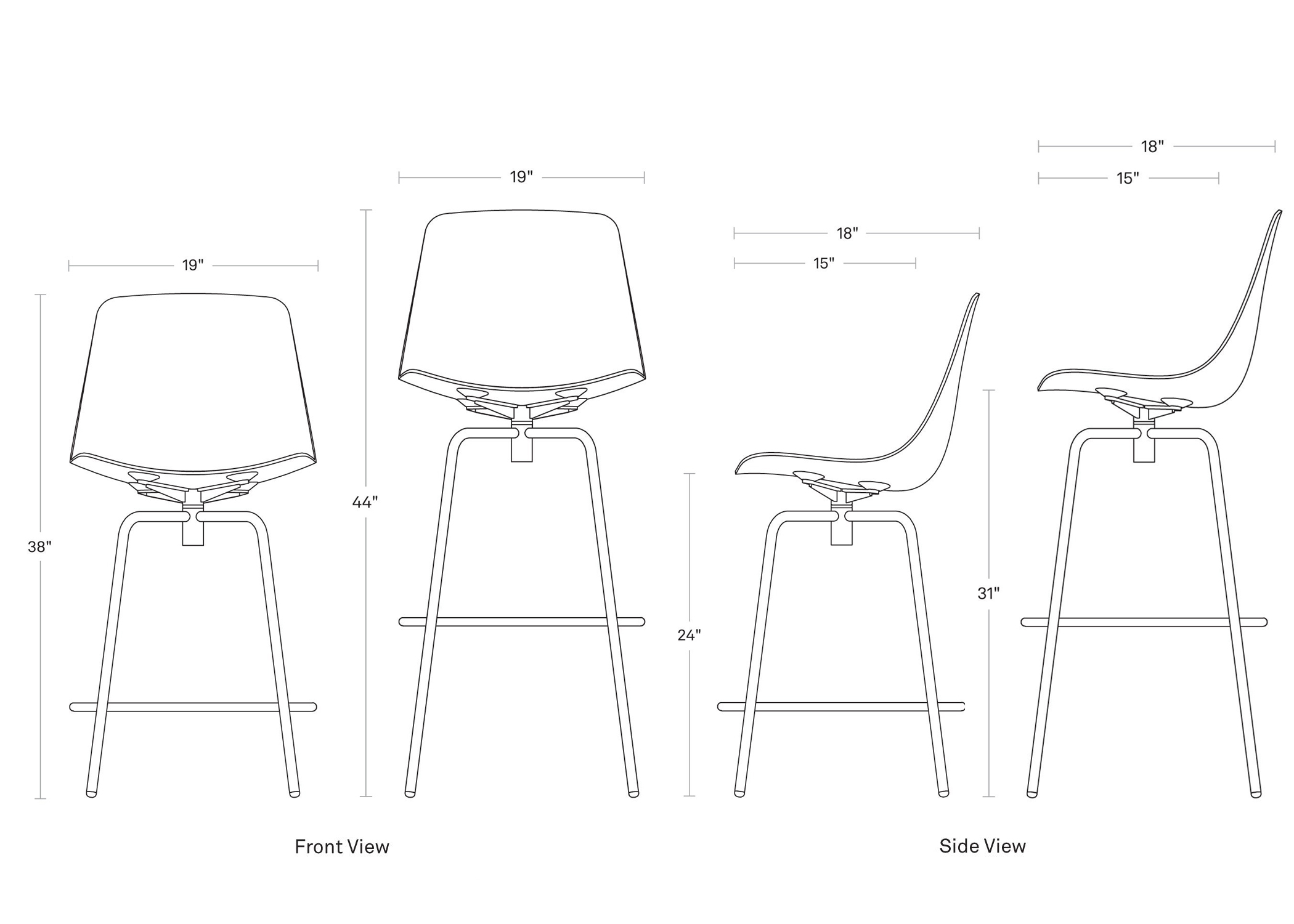 clean cut swivel stool