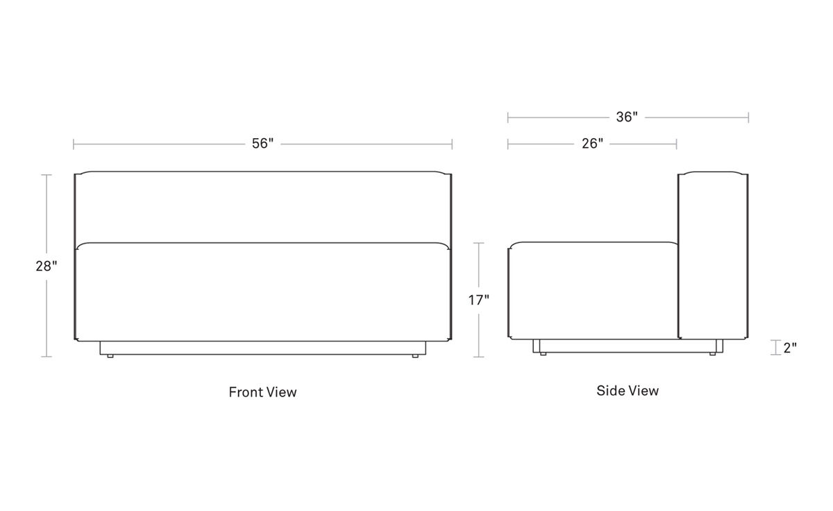 cleon armless sofa