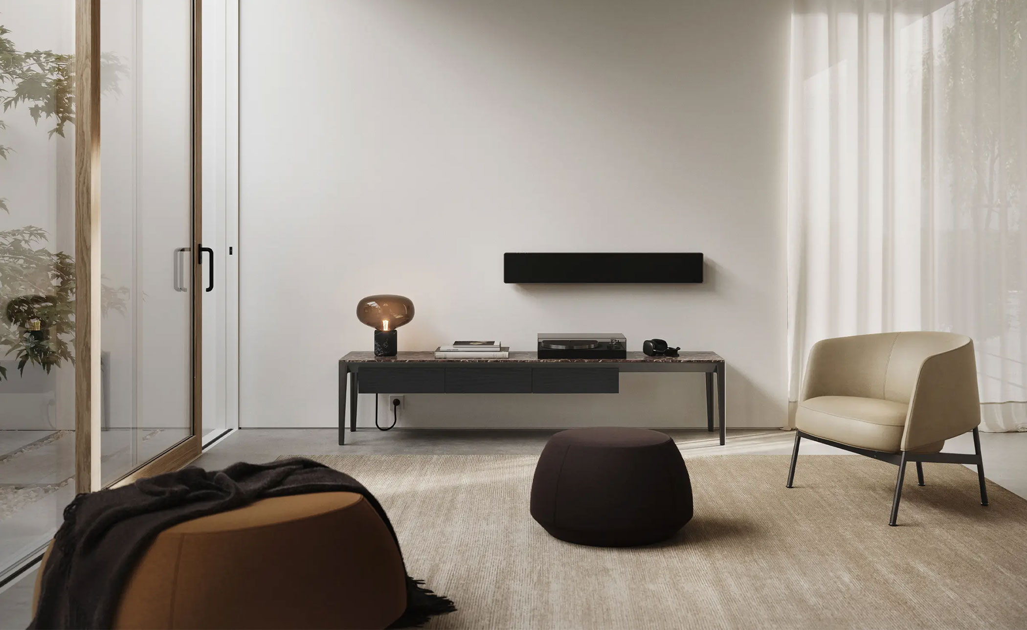 Collar Lounge Chair with wood base