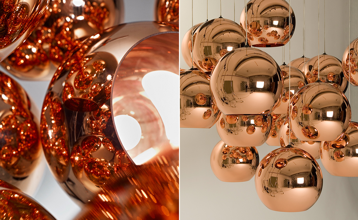 copper shade pendant light