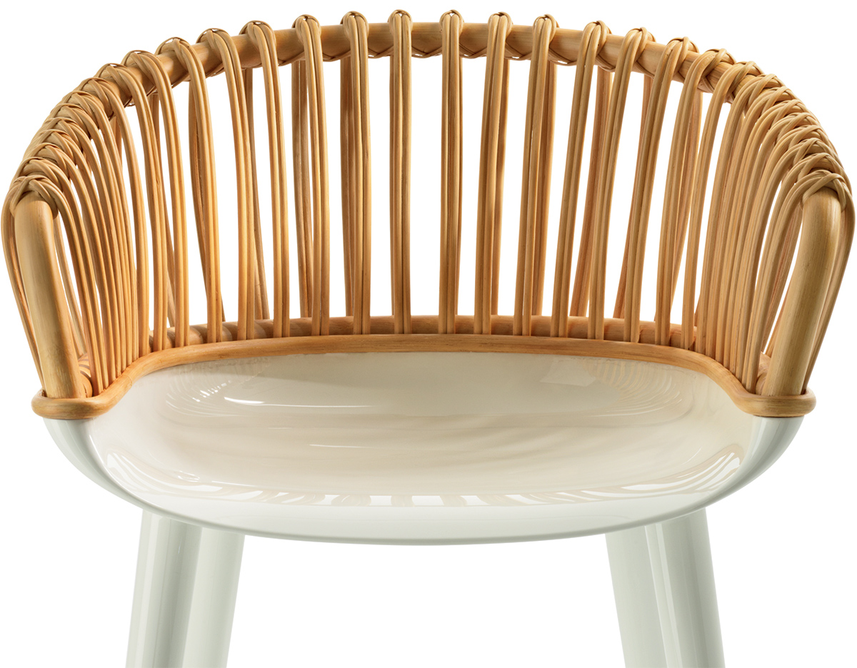 magis cyborg club armchair with wicker back