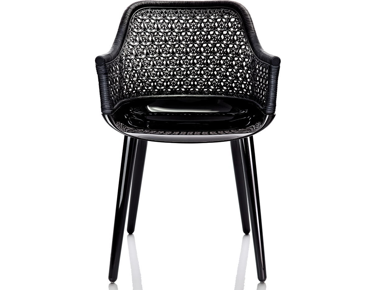 magis cyborg elegant armchair with wicker back
