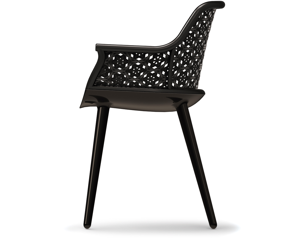 magis cyborg elegant armchair with wicker back