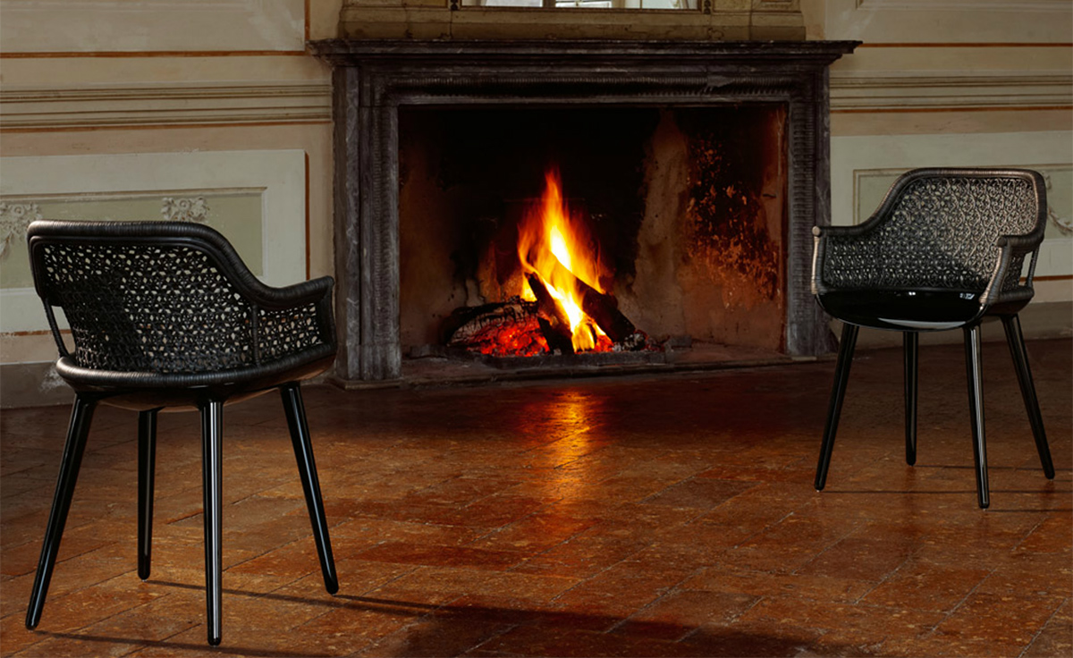 magis cyborg elegant armchair with wicker back