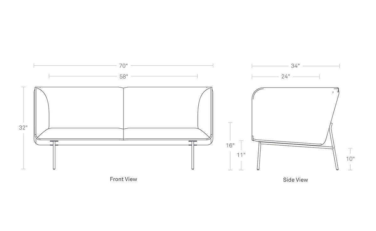 dandy 70 inch sofa
