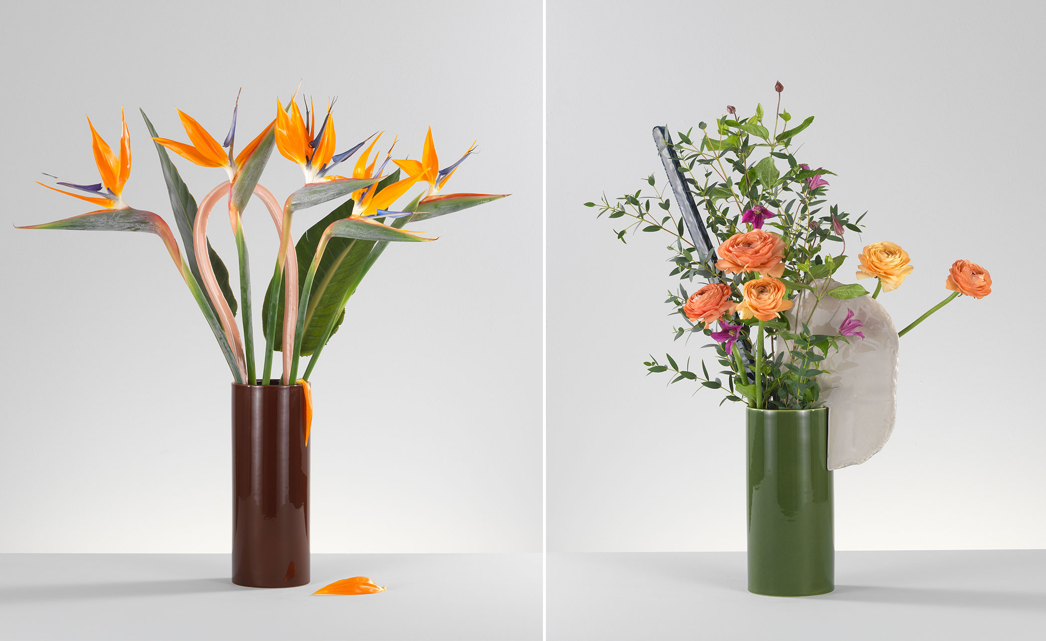 découpage vase feuille