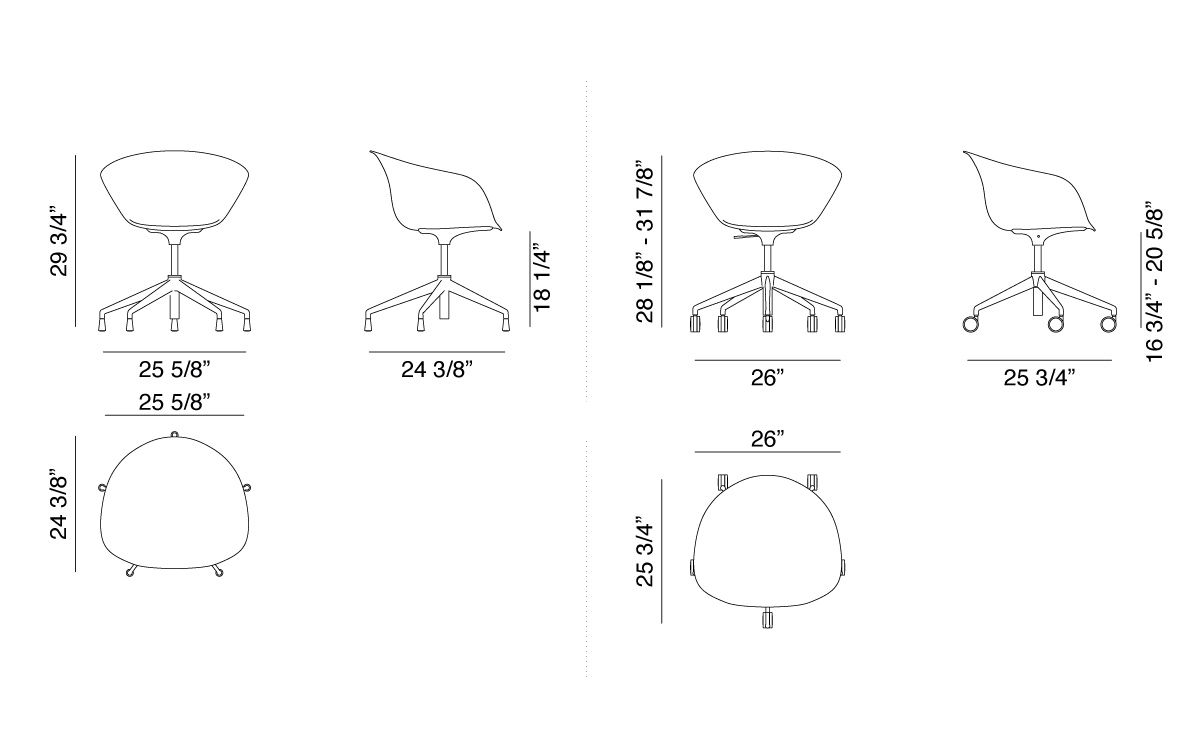 duna 02 five star base chair with full upholstery