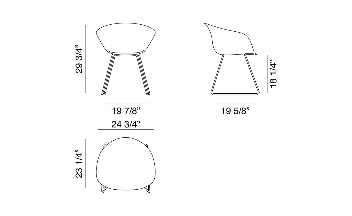 duna 02 sled base chair with full upholstery