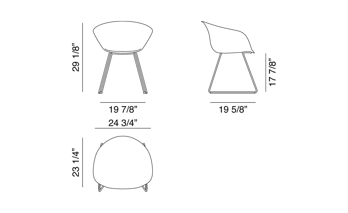 duna 02 sled base chair with seat cushion