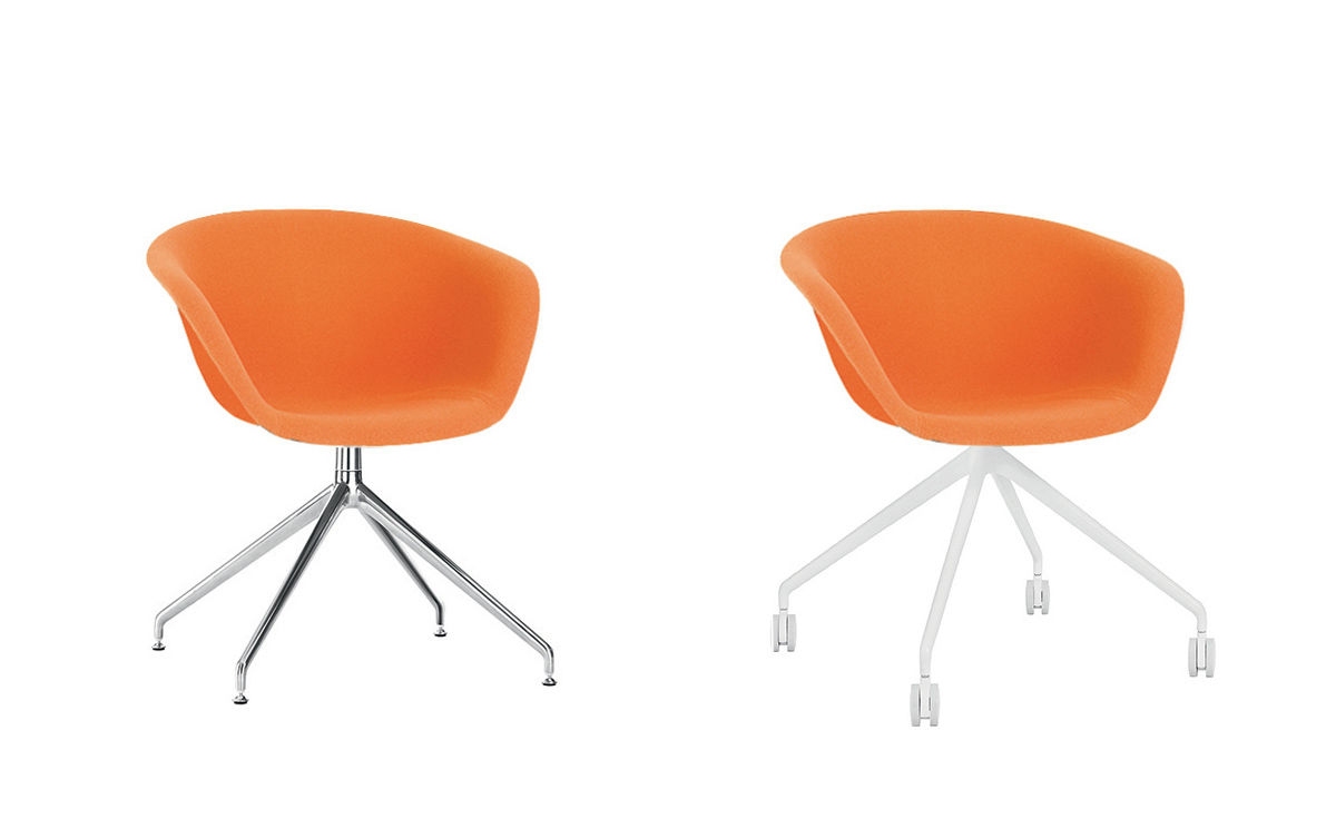 duna 02 trestle base chair with full upholstery
