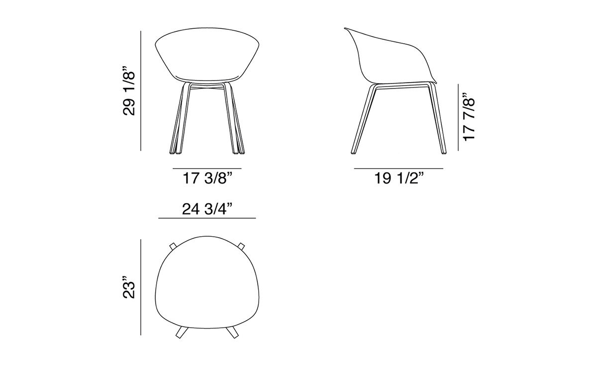 duna 02 wood leg chair with seat cushion