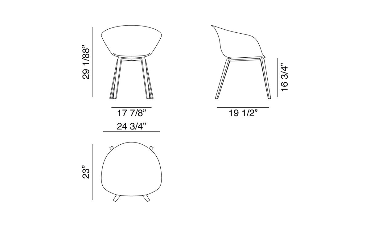 duna 02 polypropylene chair with wood legs