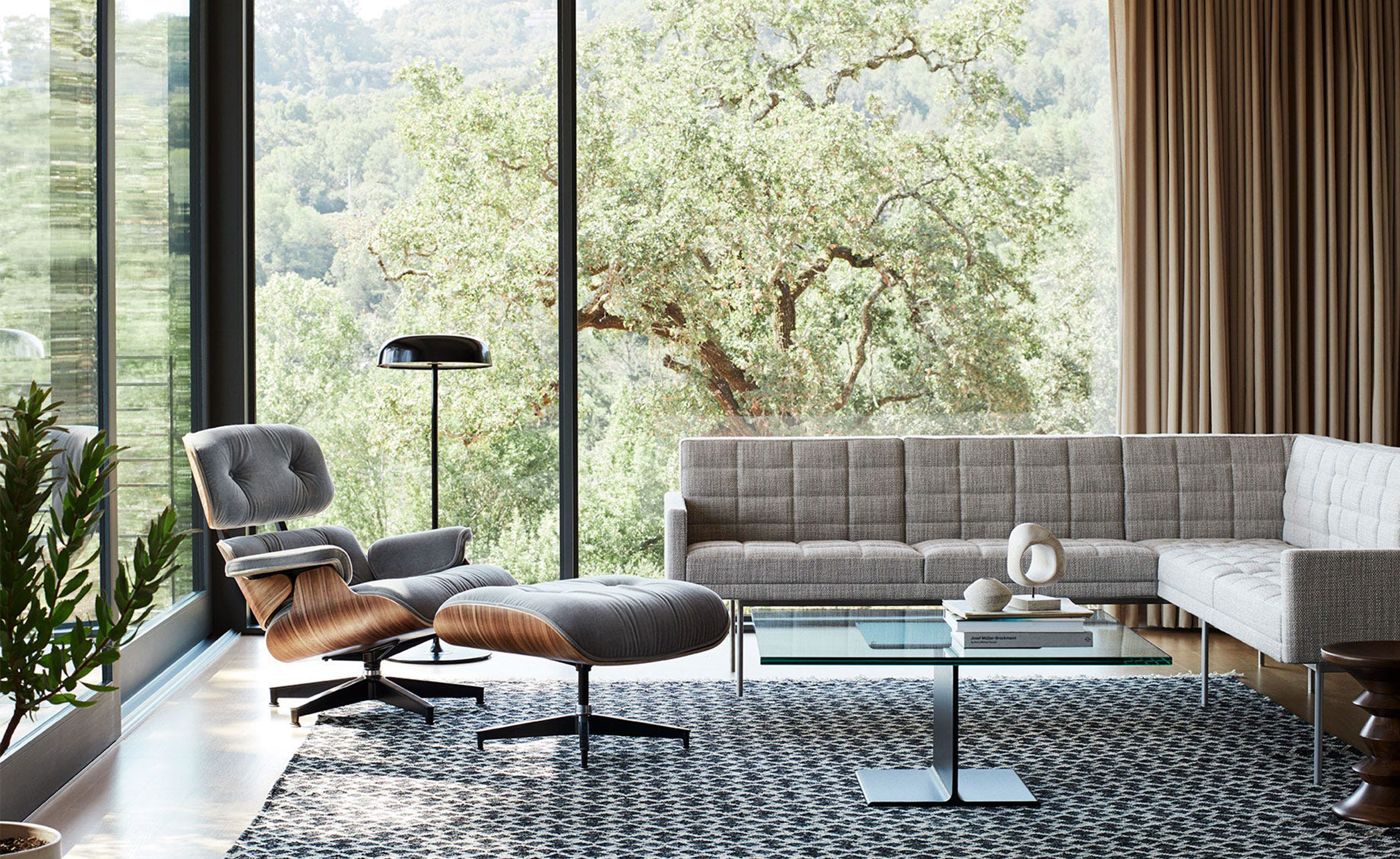 eames® lounge chair & ottoman in fabric
