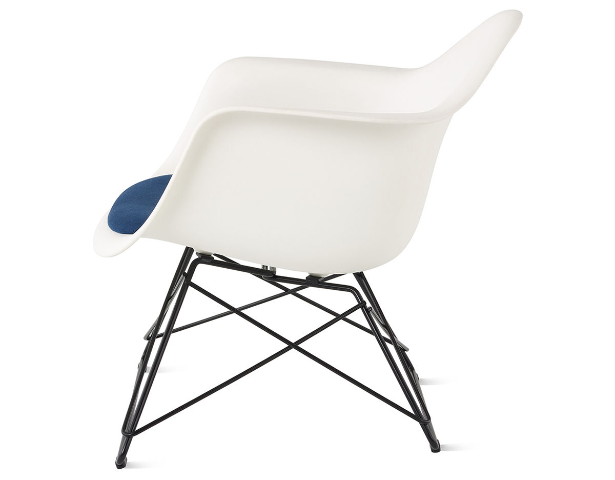 eames&reg; molded armchair with low wire base and seat pad