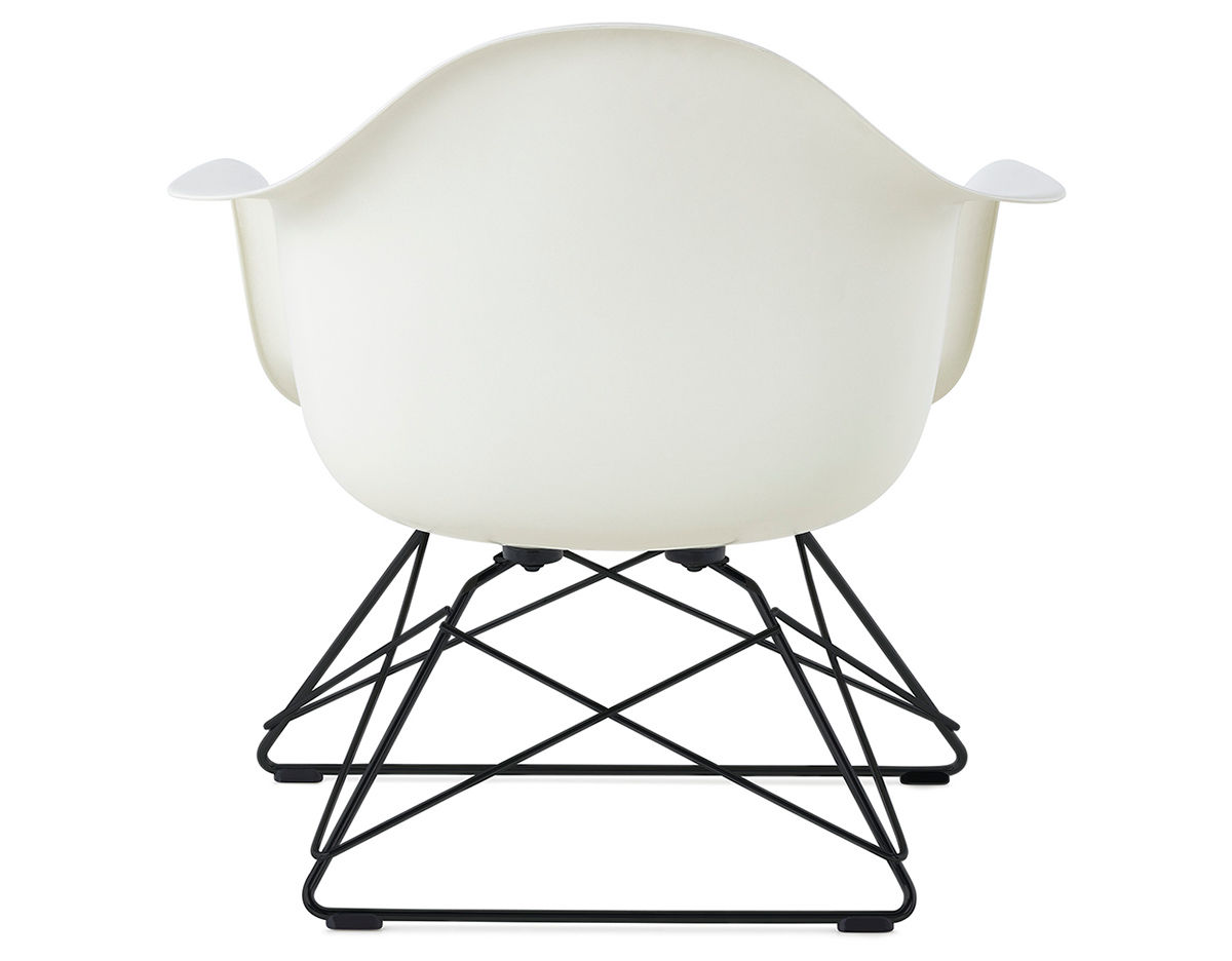 eames&reg; molded armchair with low wire base and seat pad