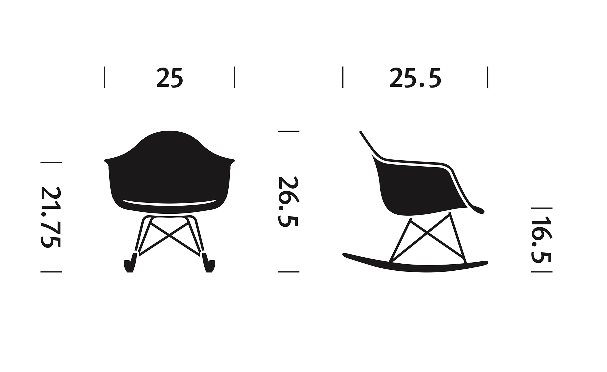eames&reg; upholstered armchair with rocker base