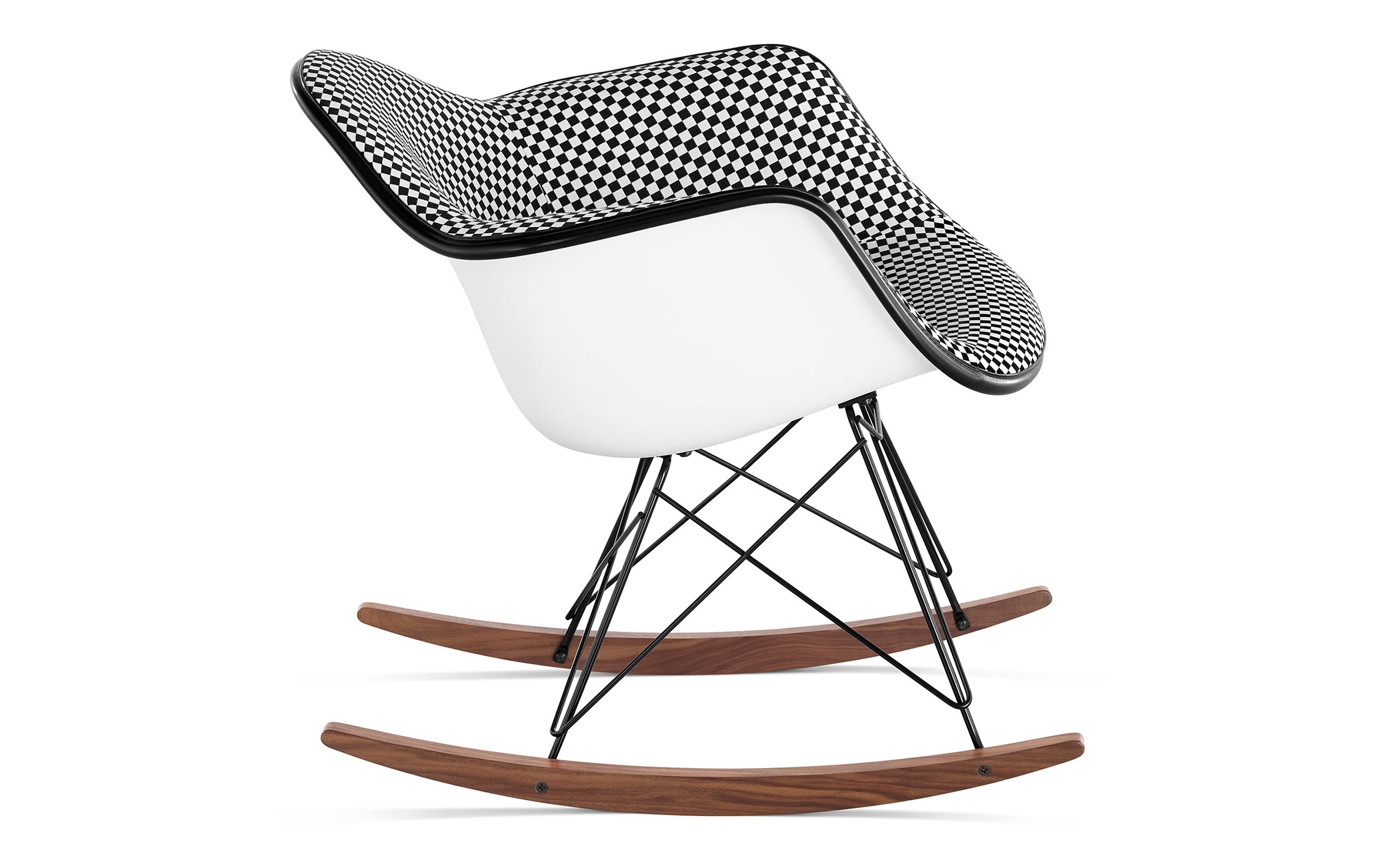 eames&reg; upholstered armchair with rocker base