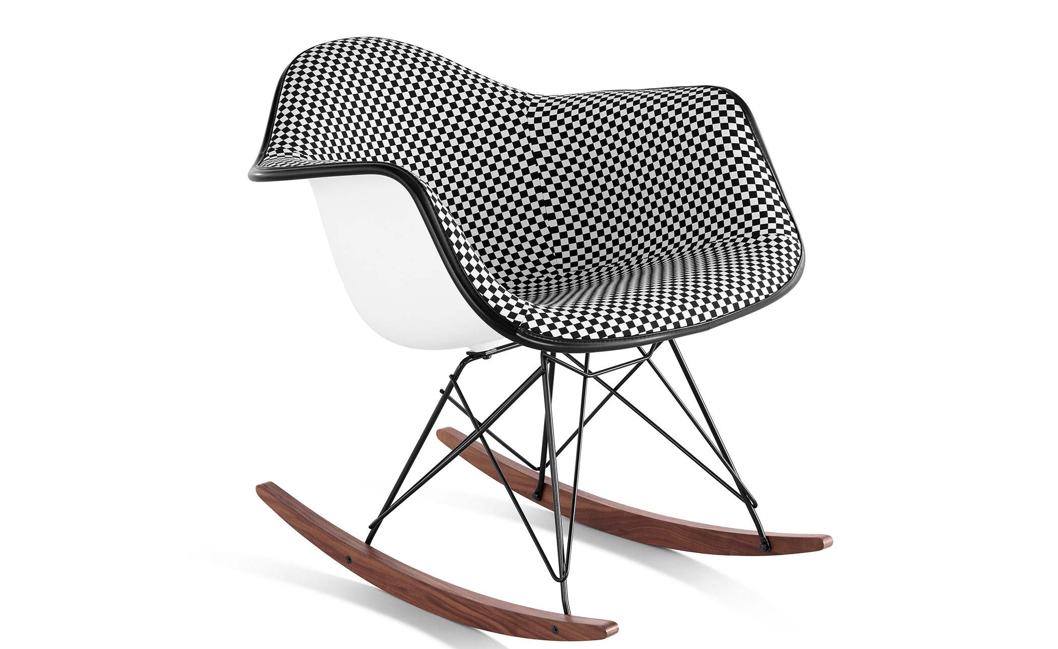 eames&reg; upholstered armchair with rocker base