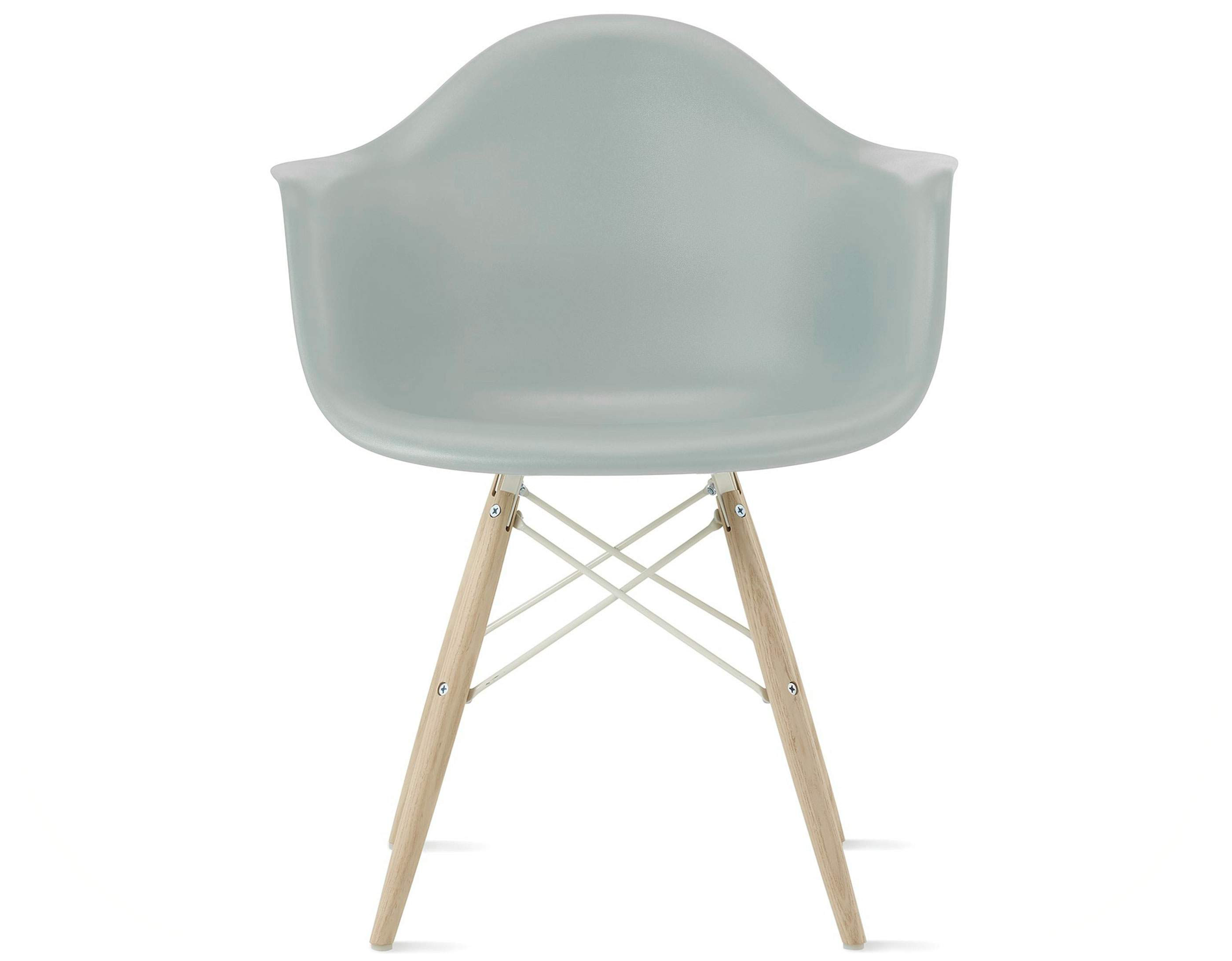 eames molded plastic armchair with dowel base