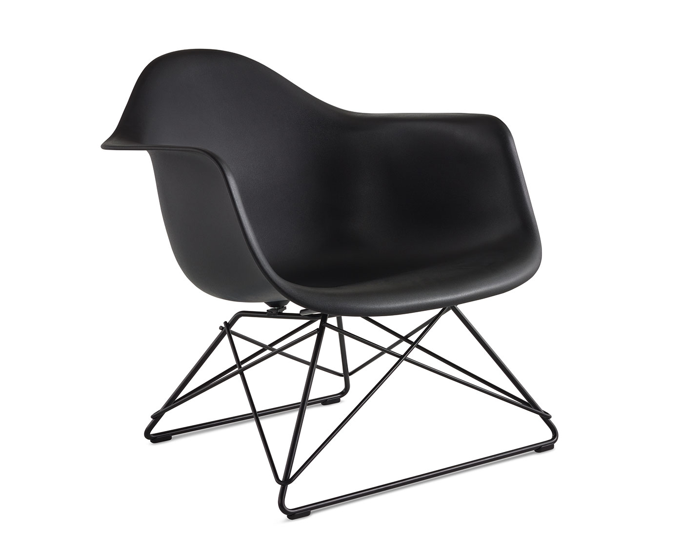 eames® molded plastic armchair with low wire base