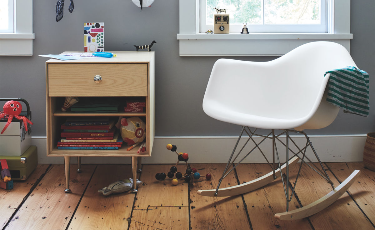 eames® molded plastic armchair with rocker base