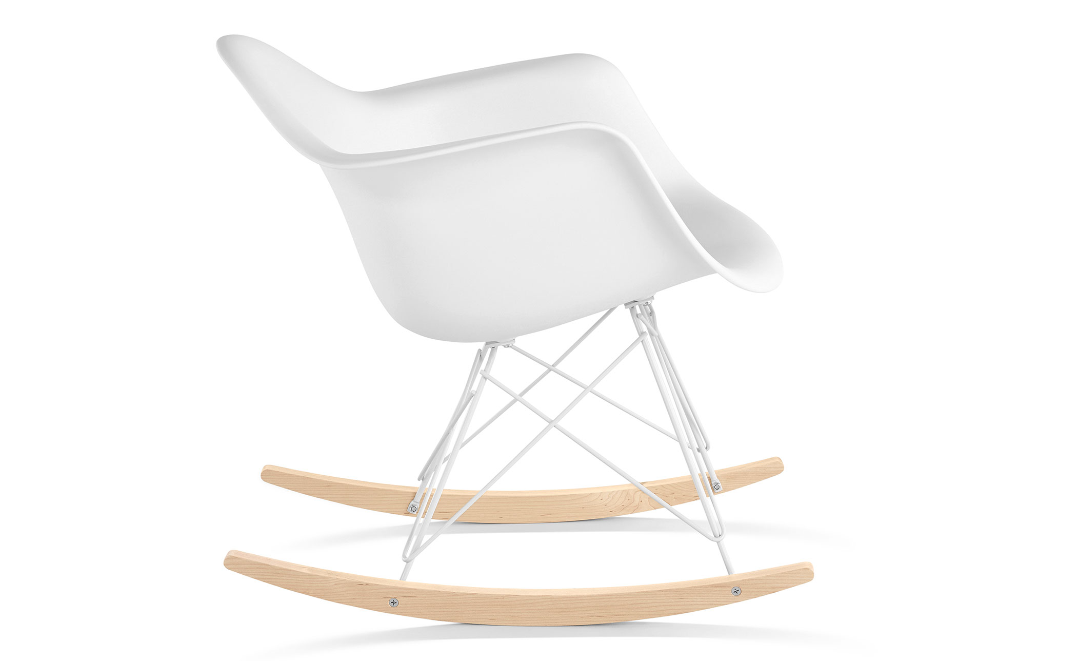 eames® molded plastic armchair with rocker base