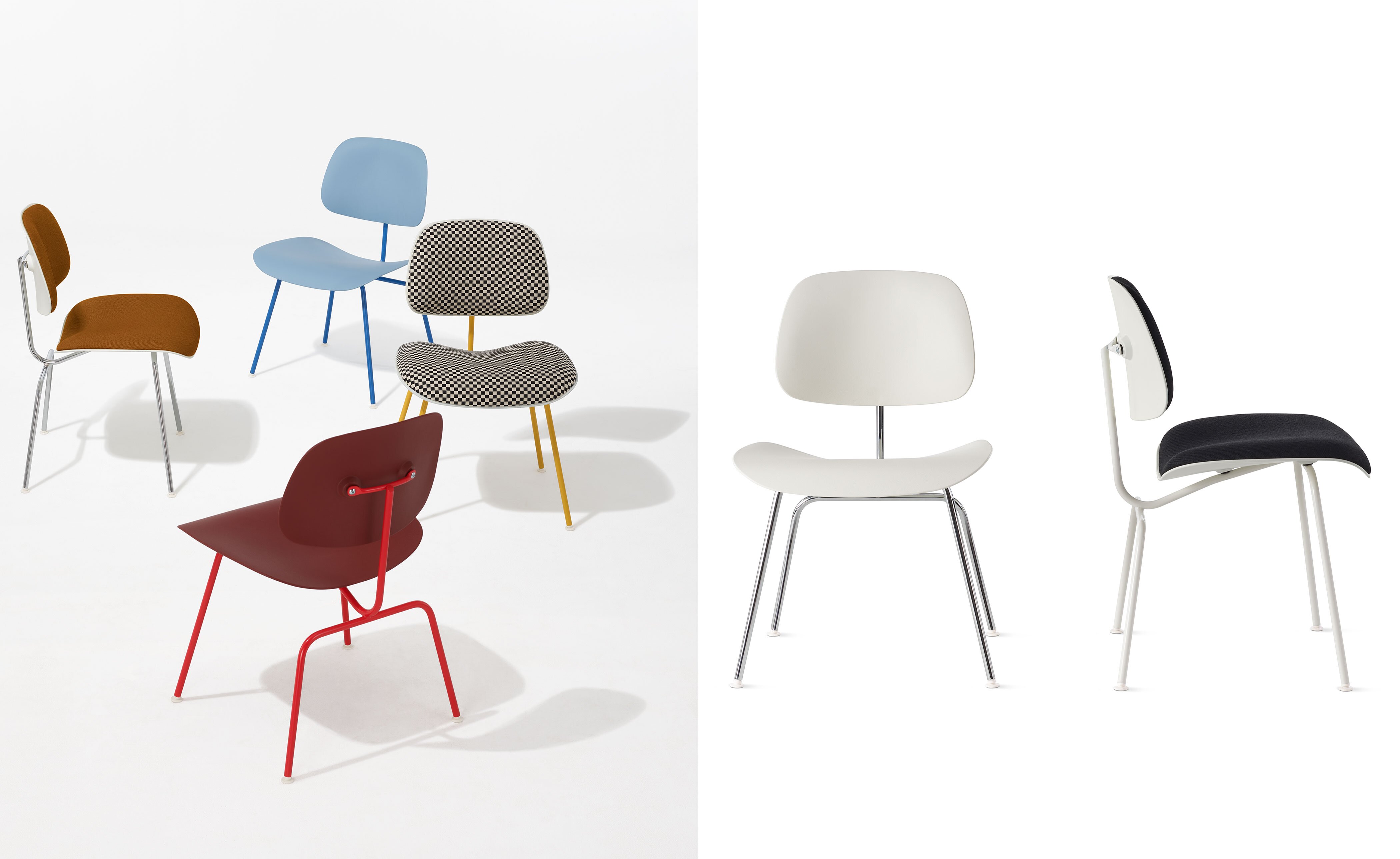 Eames Molded Plastic Dining Chair Metal Base EC-127