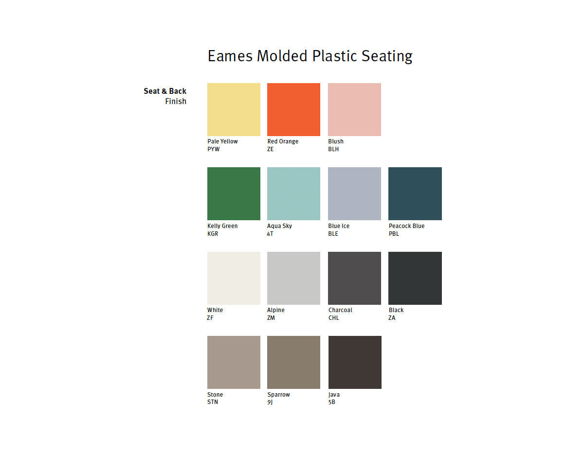 eames&reg; molded plastic stool with seat pad