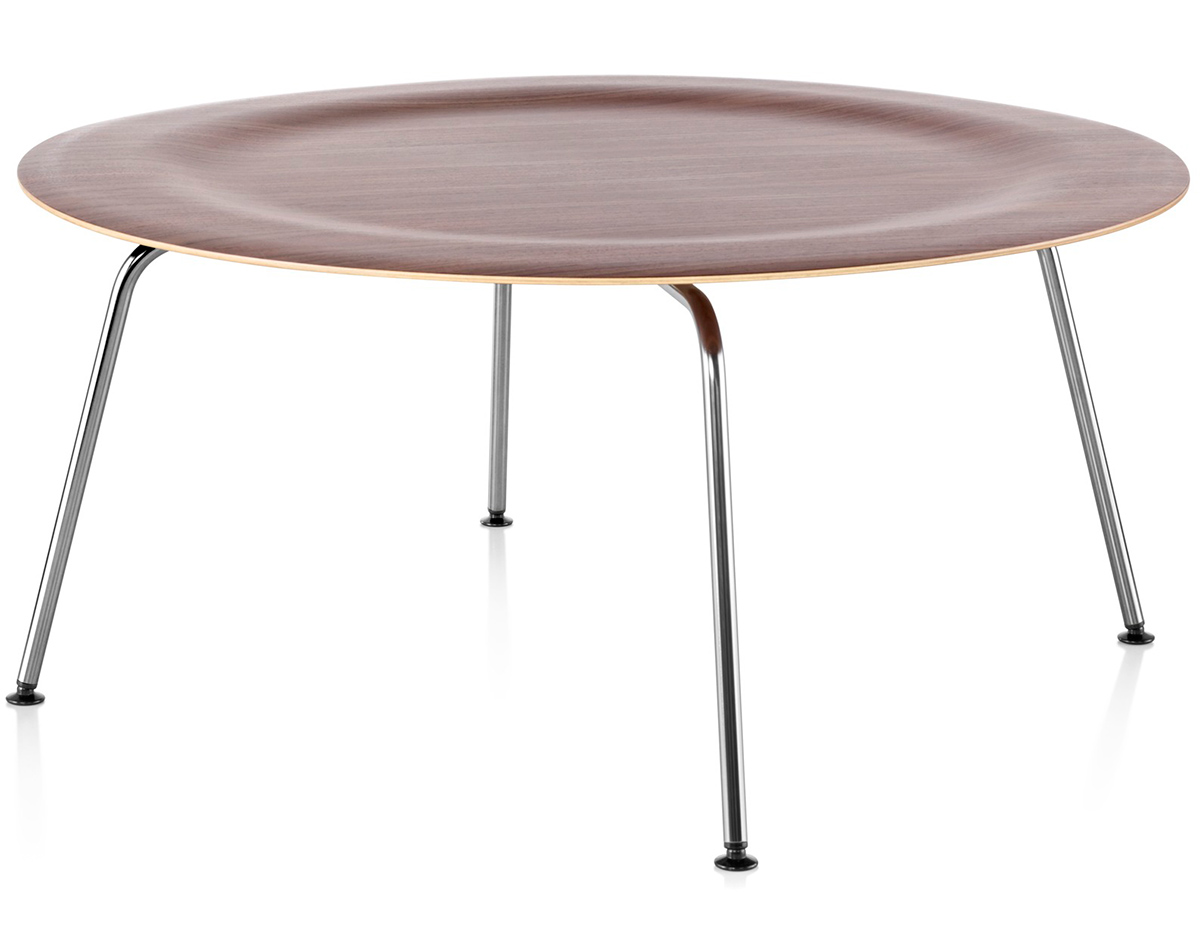 eames® molded plywood coffee table with metal base