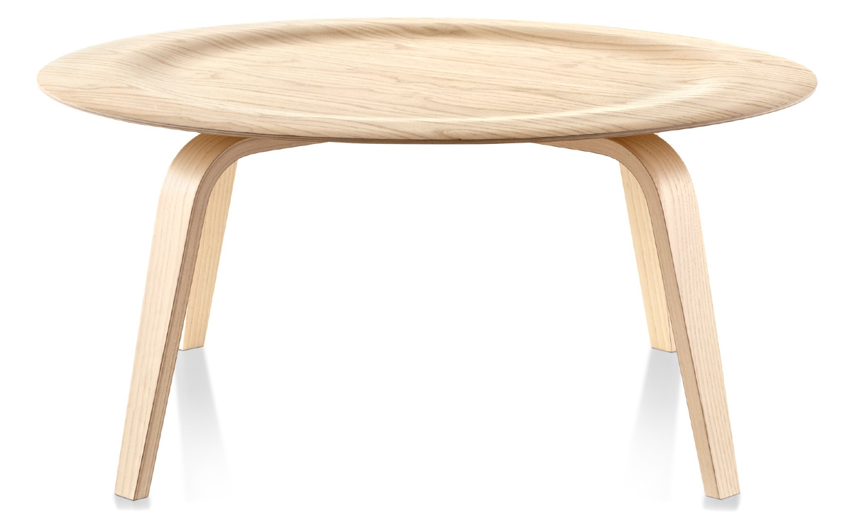 eames® molded plywood coffee table with wood base
