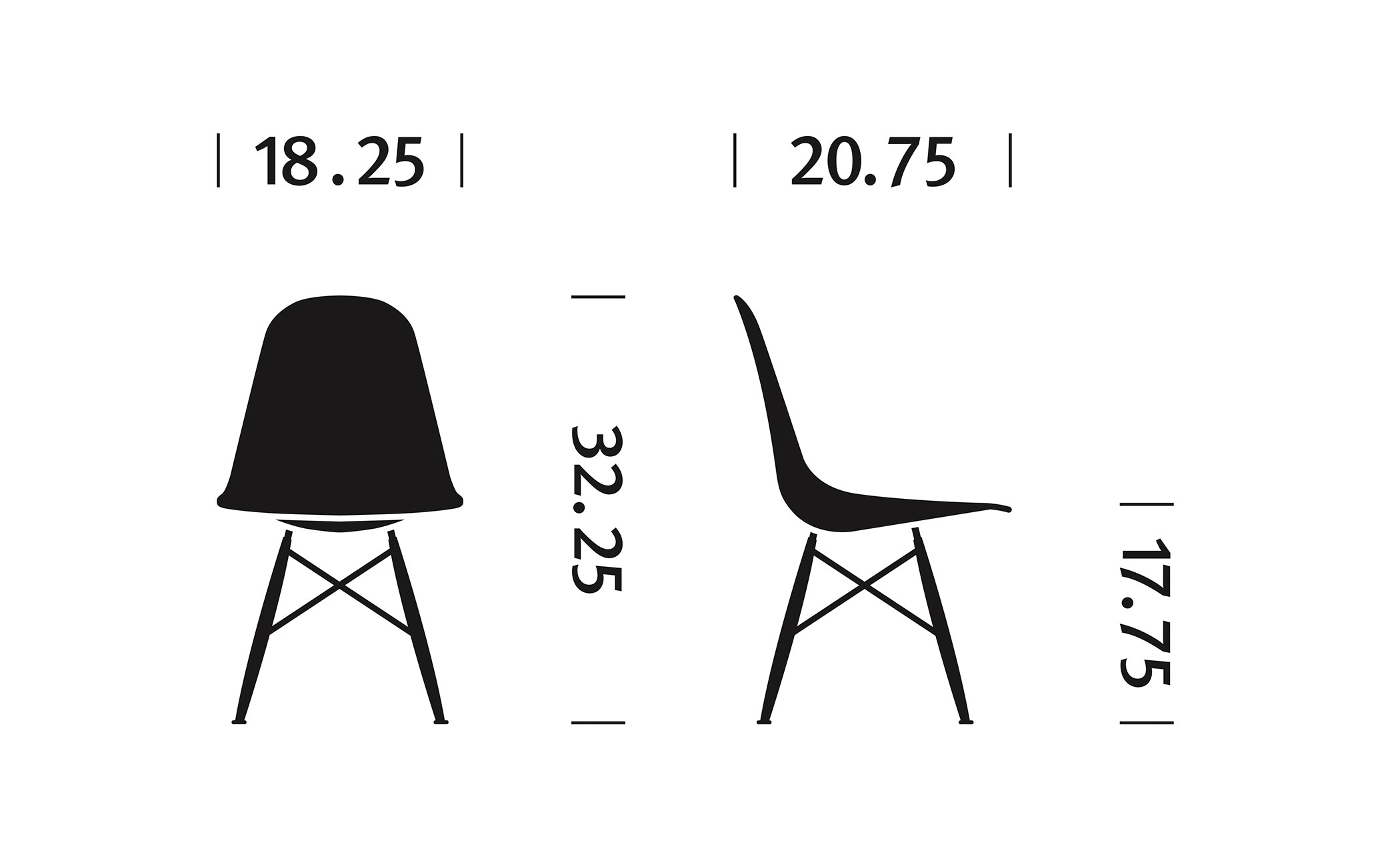 eames&reg; upholstered side chair with dowel base