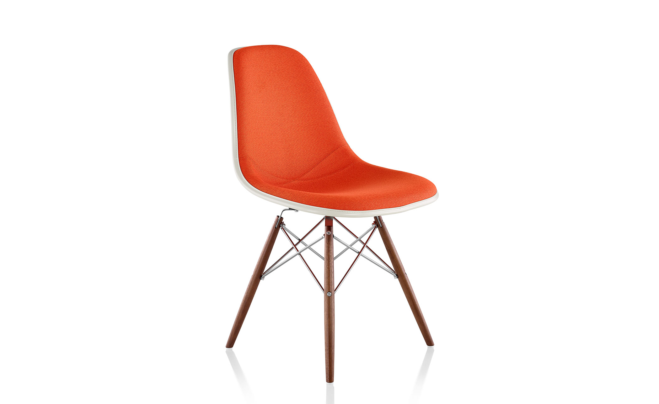 eames&reg; upholstered side chair with dowel base
