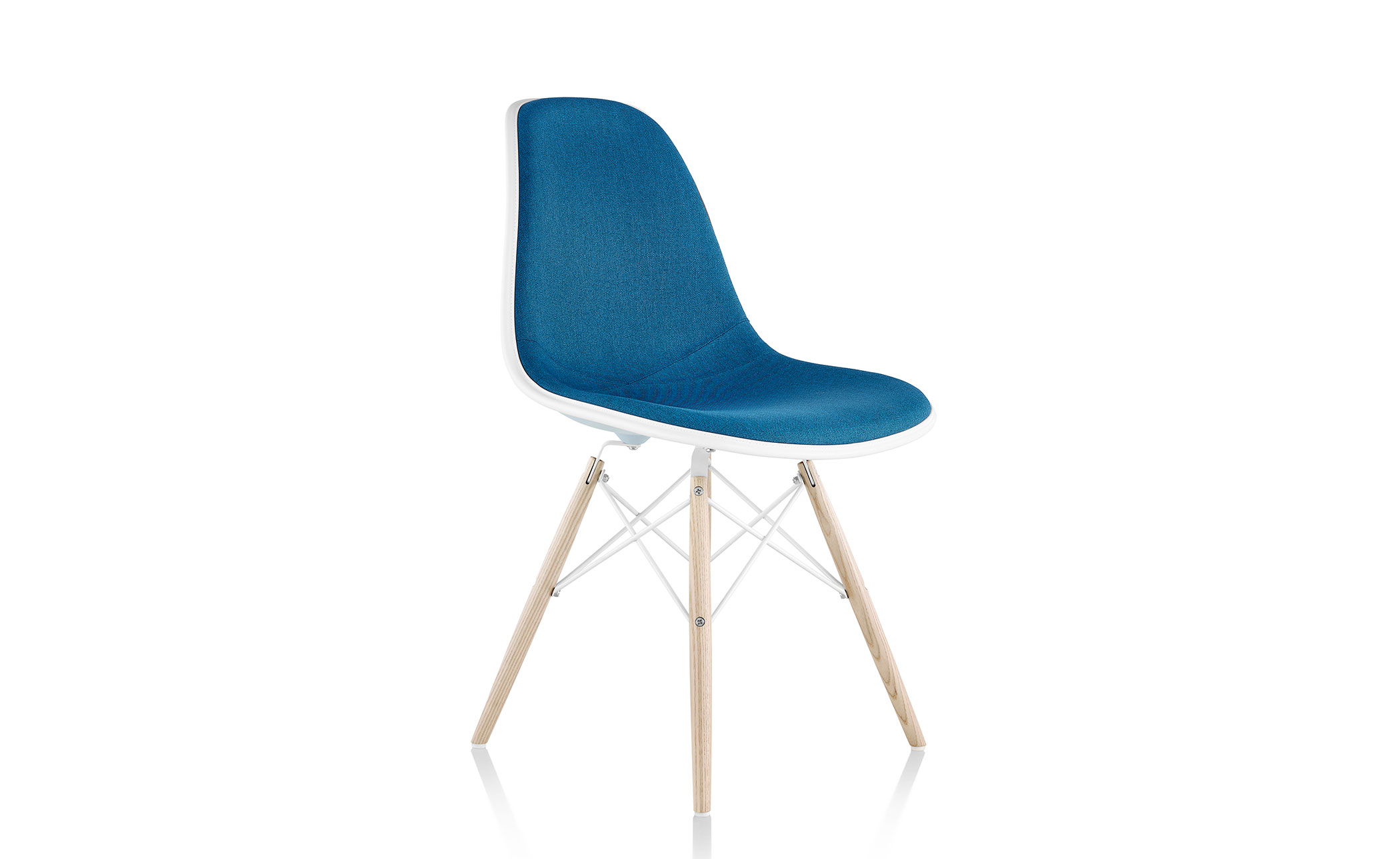 eames&reg; upholstered side chair with dowel base