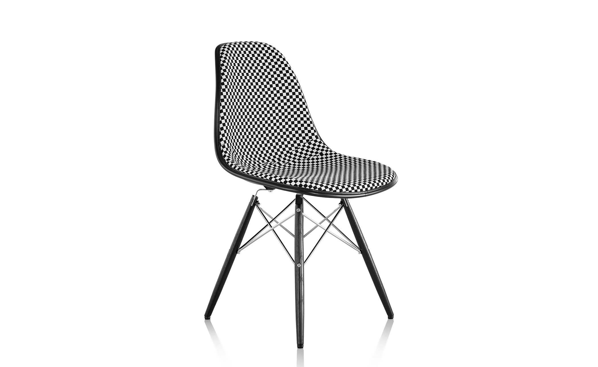 eames&reg; upholstered side chair with dowel base