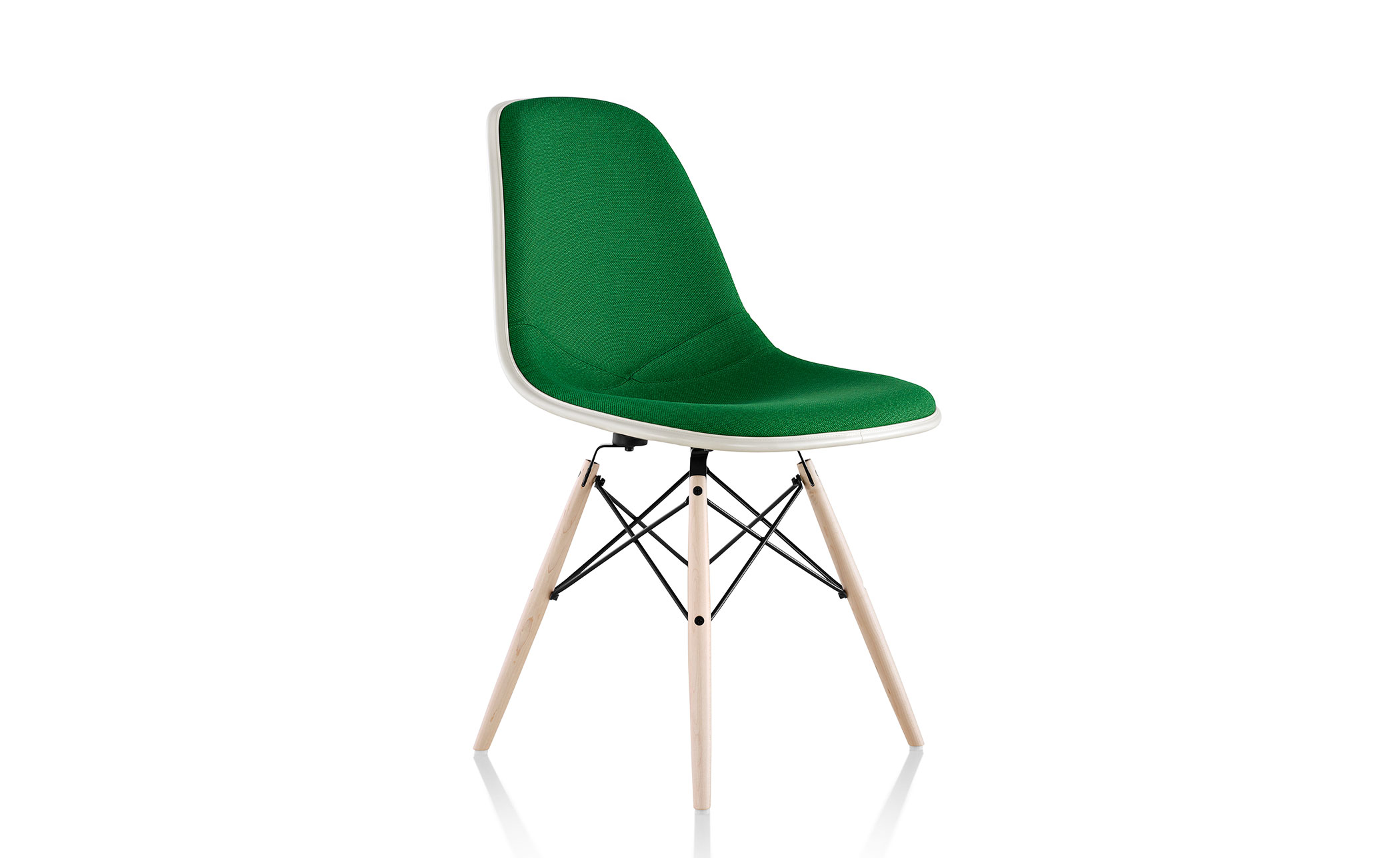 eames&reg; upholstered side chair with dowel base